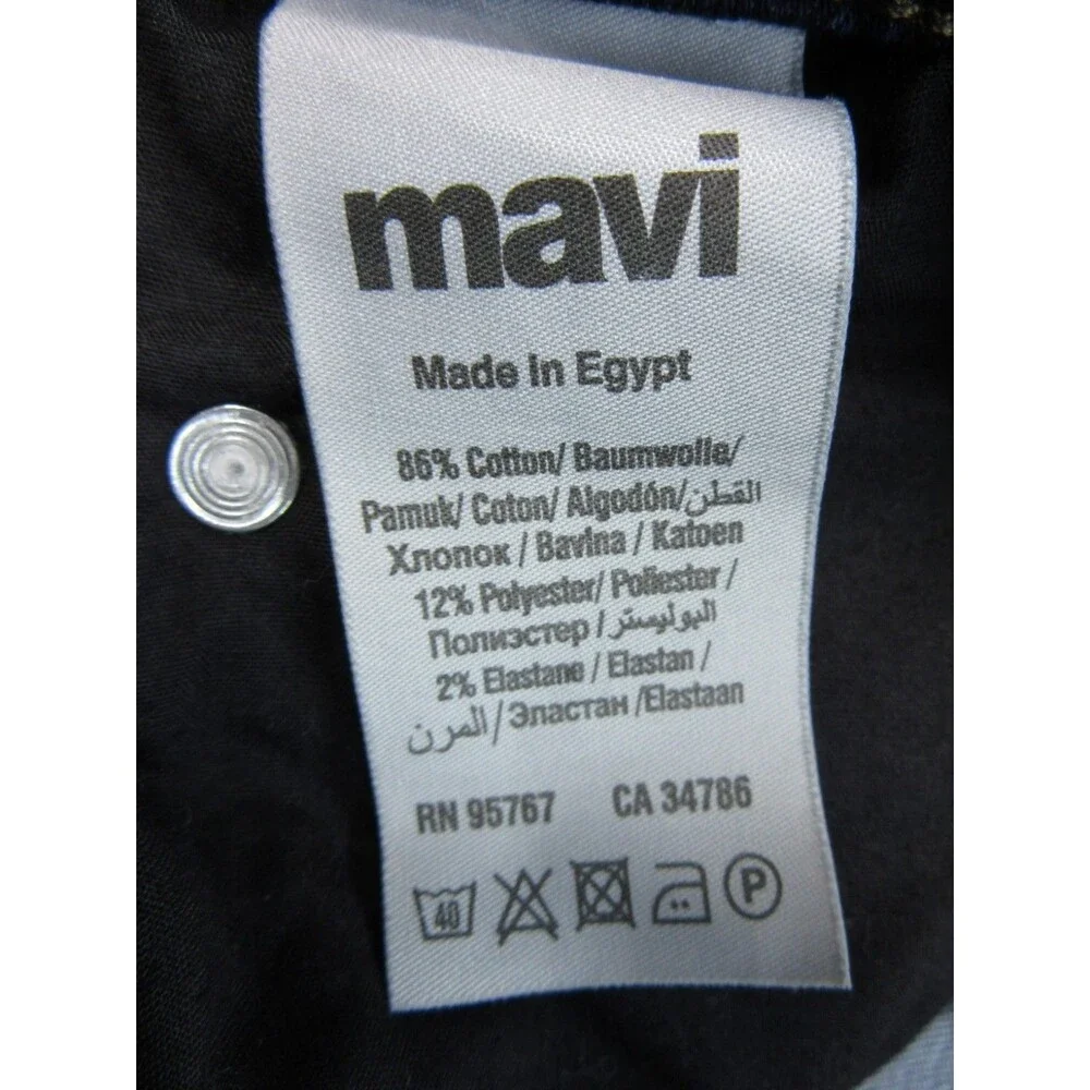 Mavi Jeans Zach Mens 38x36 (Actual 35 x 34) Straight Leg Dark Wash Blue 5-Pocket